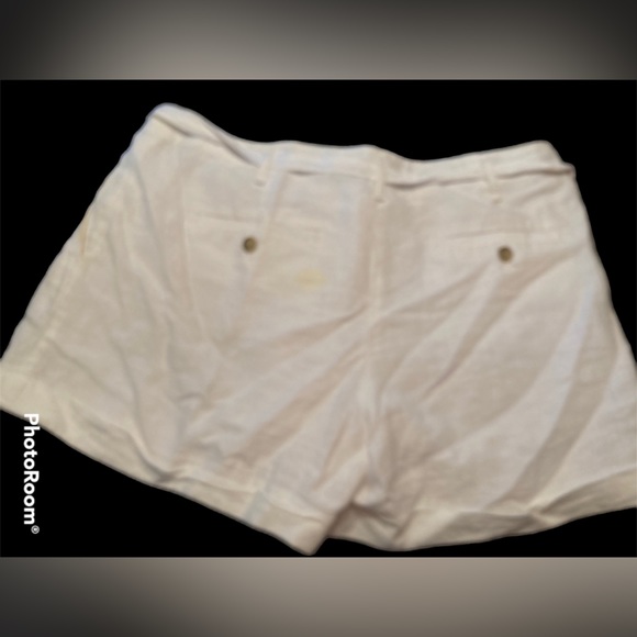LOFT white linen shorts with tie belt - Picture 2 of 8